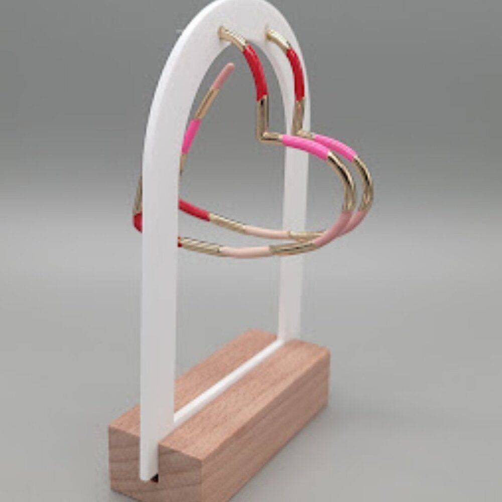 Unbranded Gold And Pink Heart Hoops